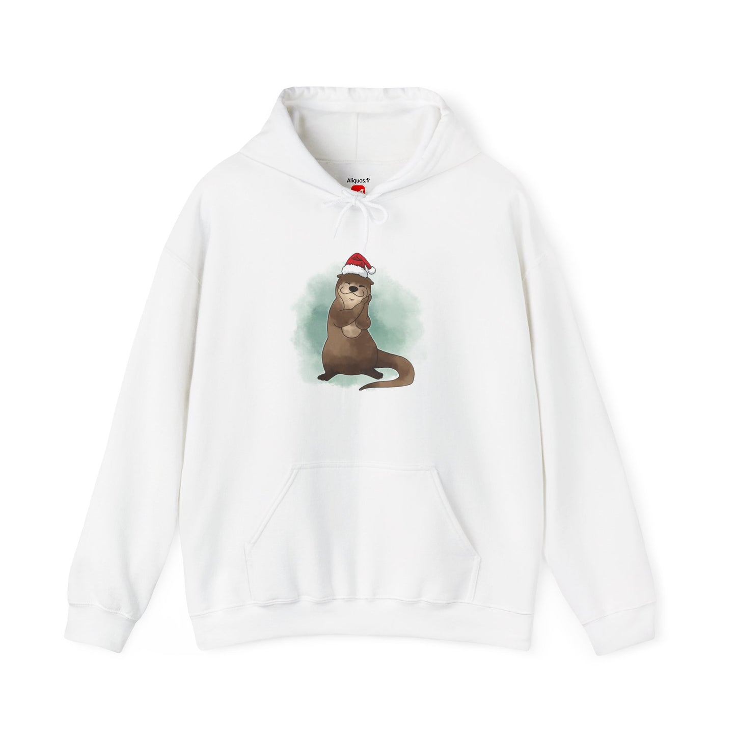 Sweat à capuche unisexe - Loutre de Noël 13 