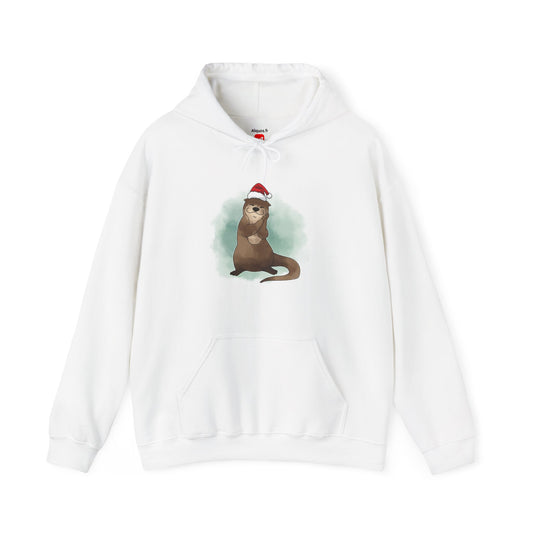 Sweat à capuche unisexe - Loutre de Noël 13 