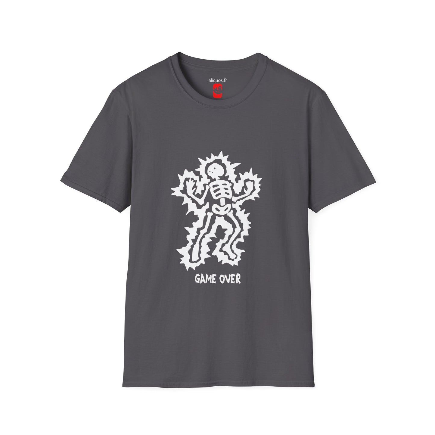 Unisex Tee - Halloween Skeleton 'Game Over' Design - ALIQUOS
