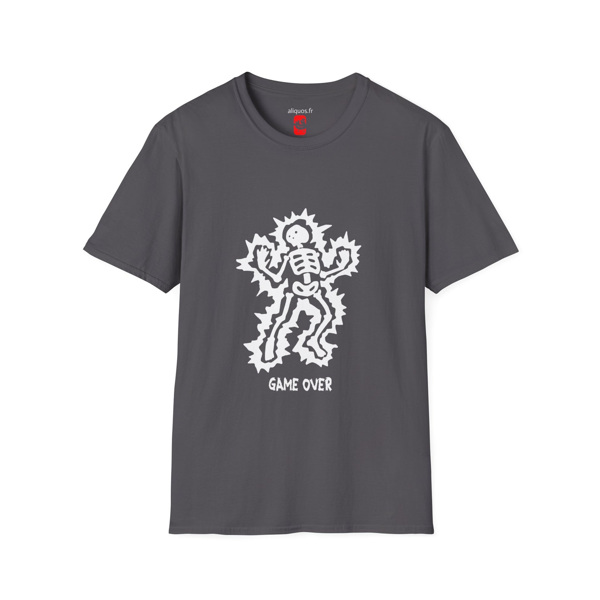 Unisex Tee - Halloween Skeleton 'Game Over' Design - ALIQUOS