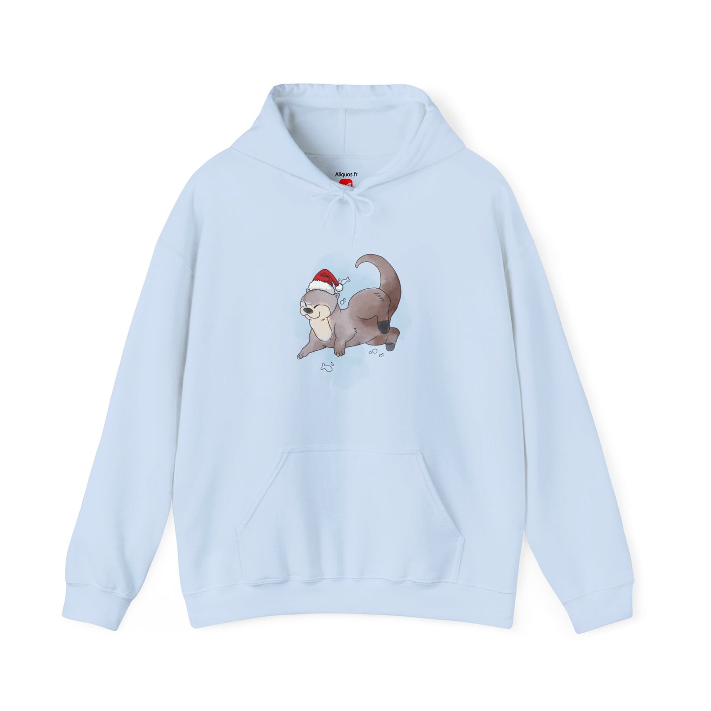 Sweat à capuche unisexe - Loutre de Noël 1 