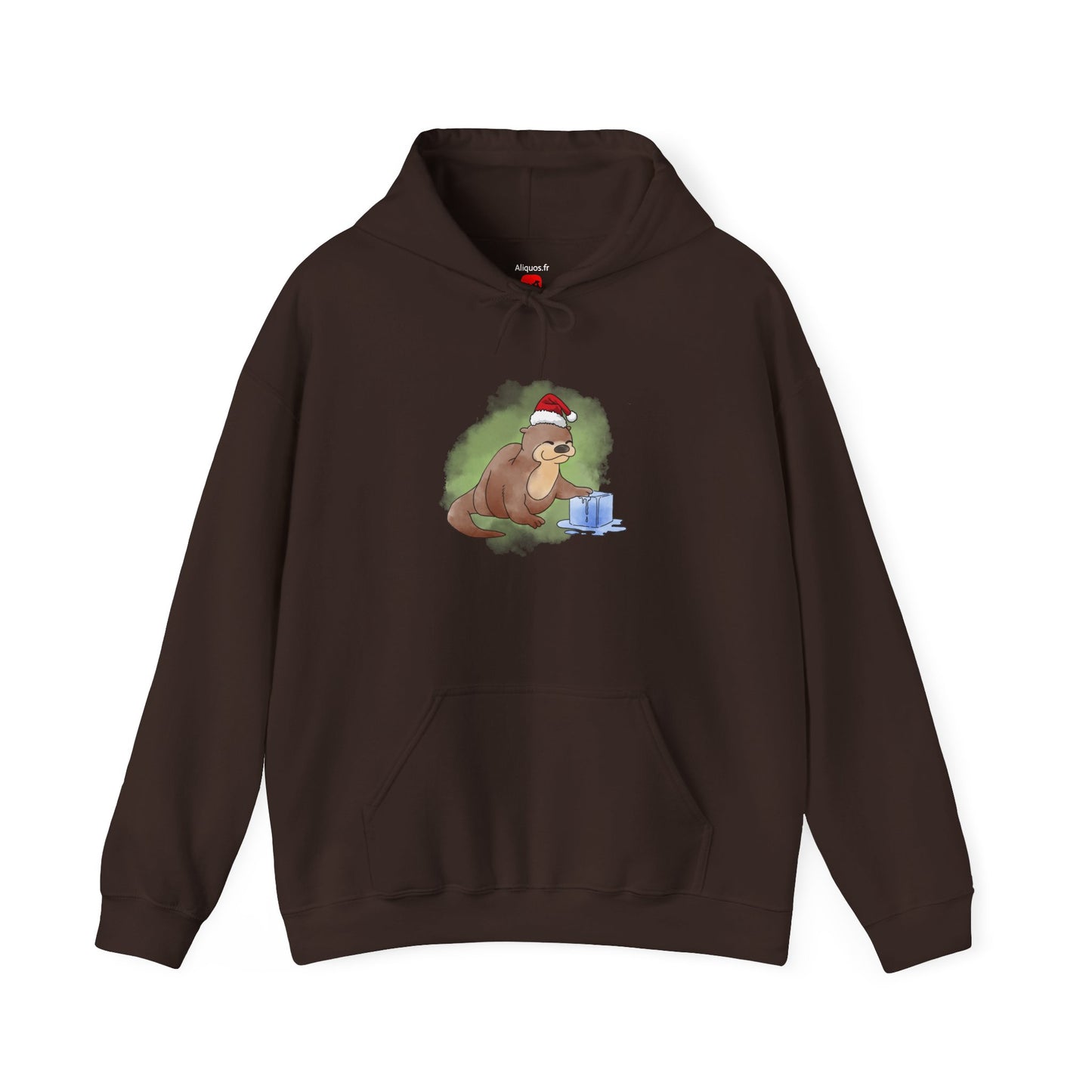 Sweat à capuche unisexe - Loutre de Noël 9 