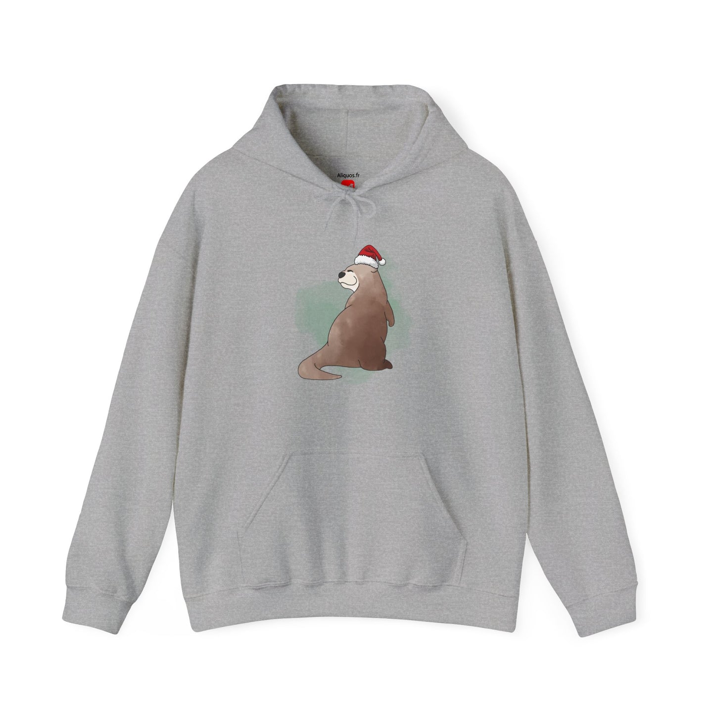 Sweat à capuche unisexe - Loutre de Noël 15 