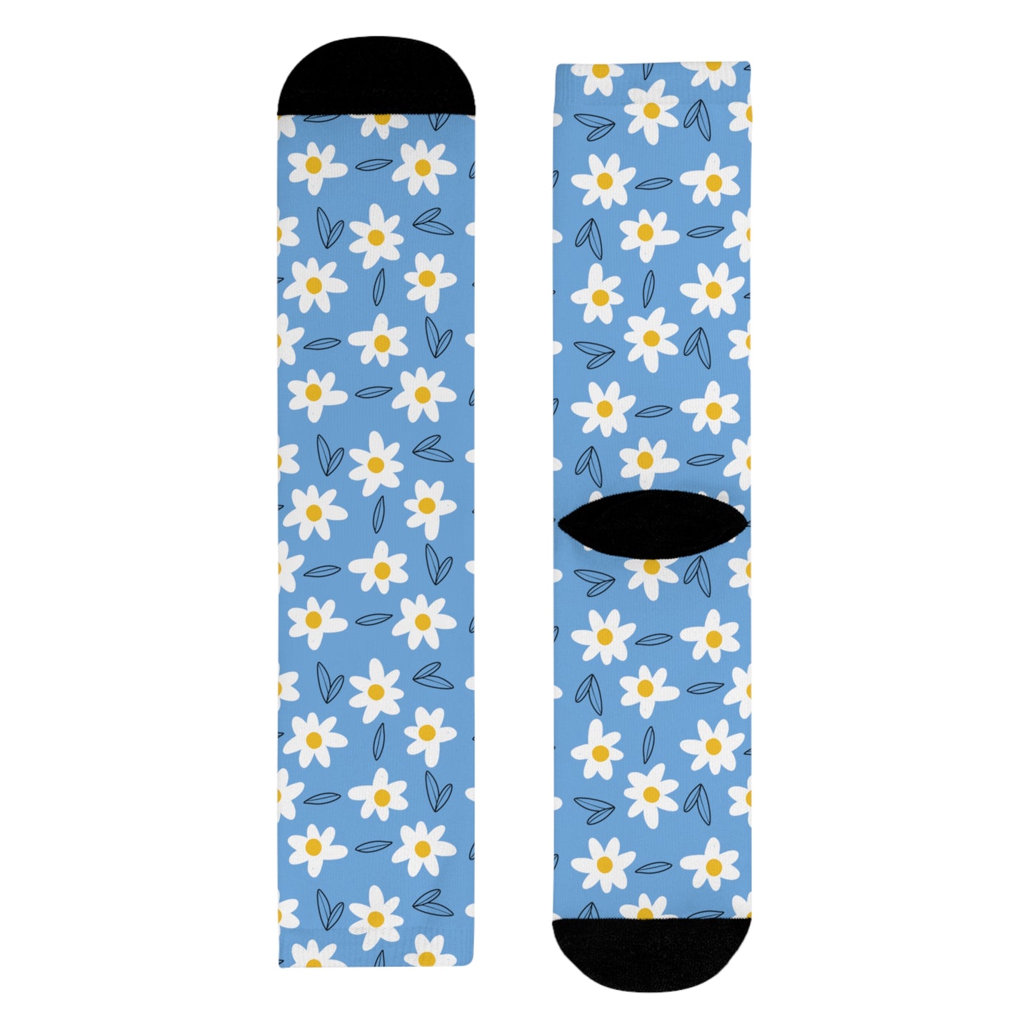 Daisies Crew Socks-Blue - ALIQUOS
