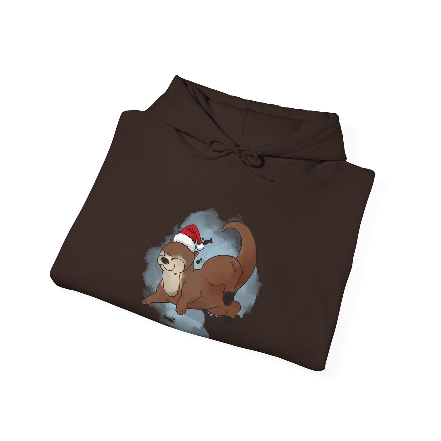 Sweat à capuche unisexe - Loutre de Noël 1 