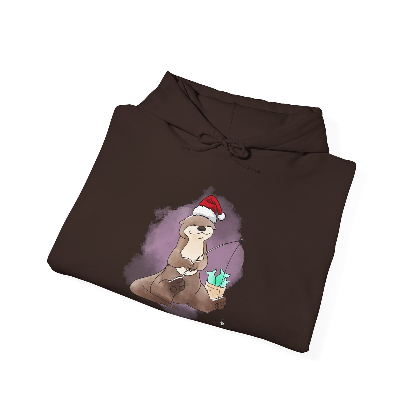 Sweat à capuche unisexe - Loutre de Noël 6 