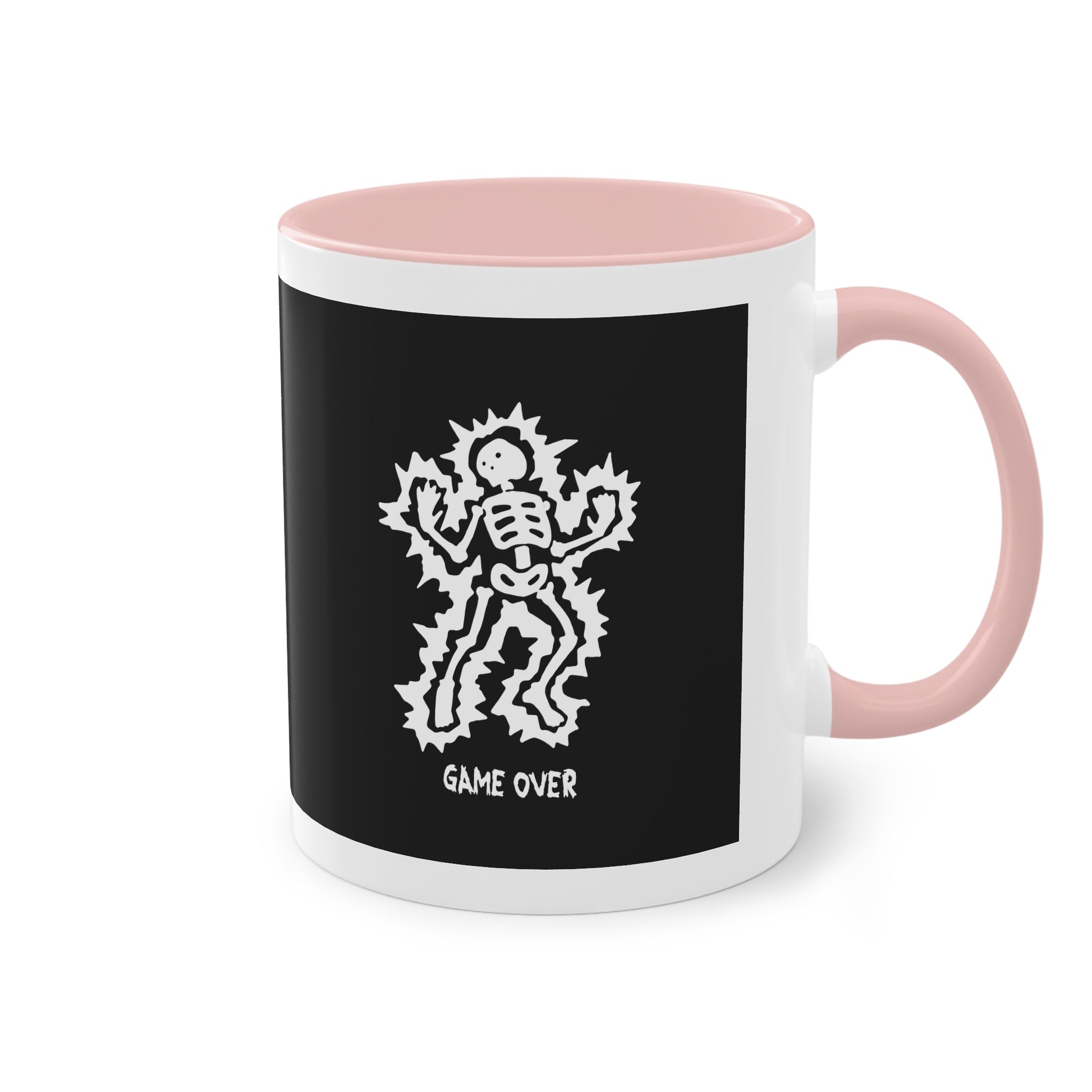 Two Tone Mug - Halloween Skeleton 'Game Over' Design - ALIQUOS