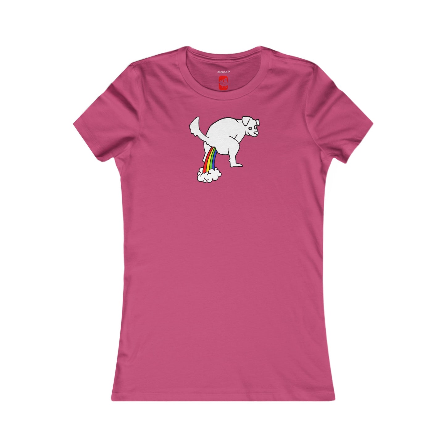 Women's Fitted Tee - Doggy Rainbow Factory - ALIQUOS