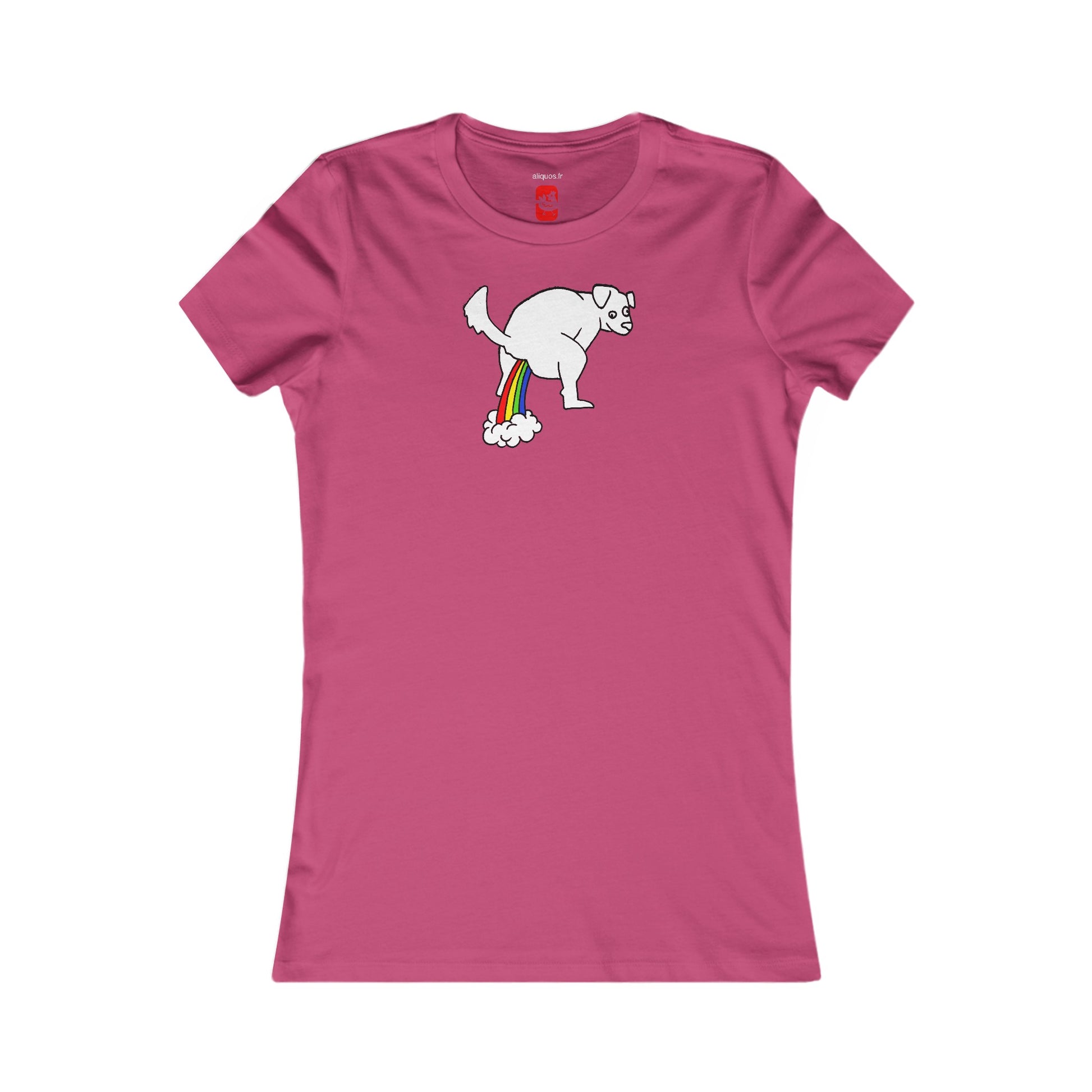 Women's Fitted Tee - Doggy Rainbow Factory - ALIQUOS