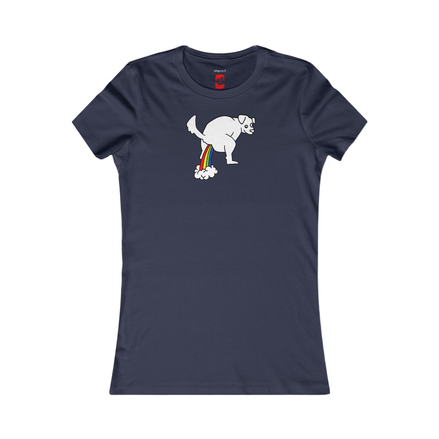 Women's Fitted Tee - Doggy Rainbow Factory - ALIQUOS