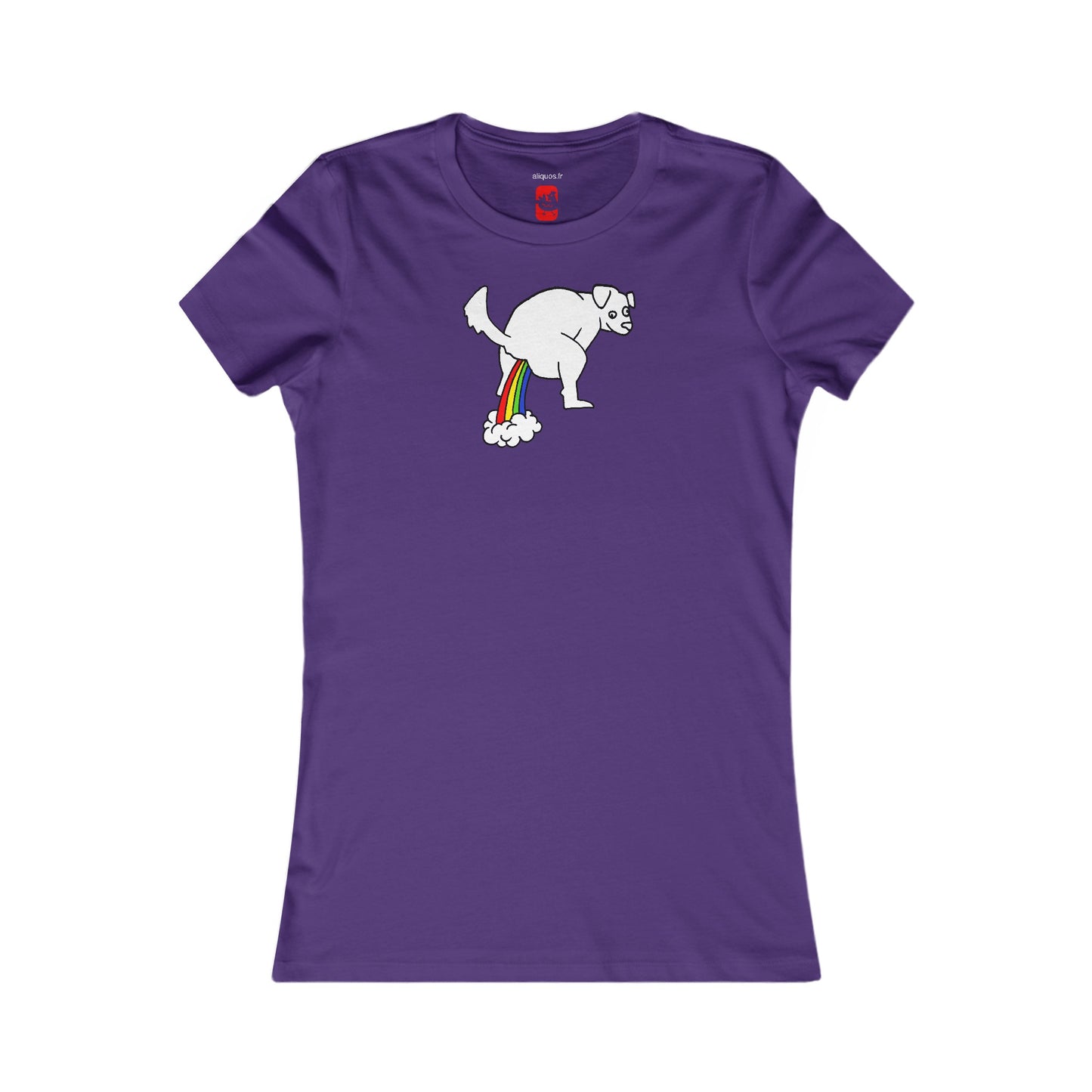 Women's Fitted Tee - Doggy Rainbow Factory - ALIQUOS