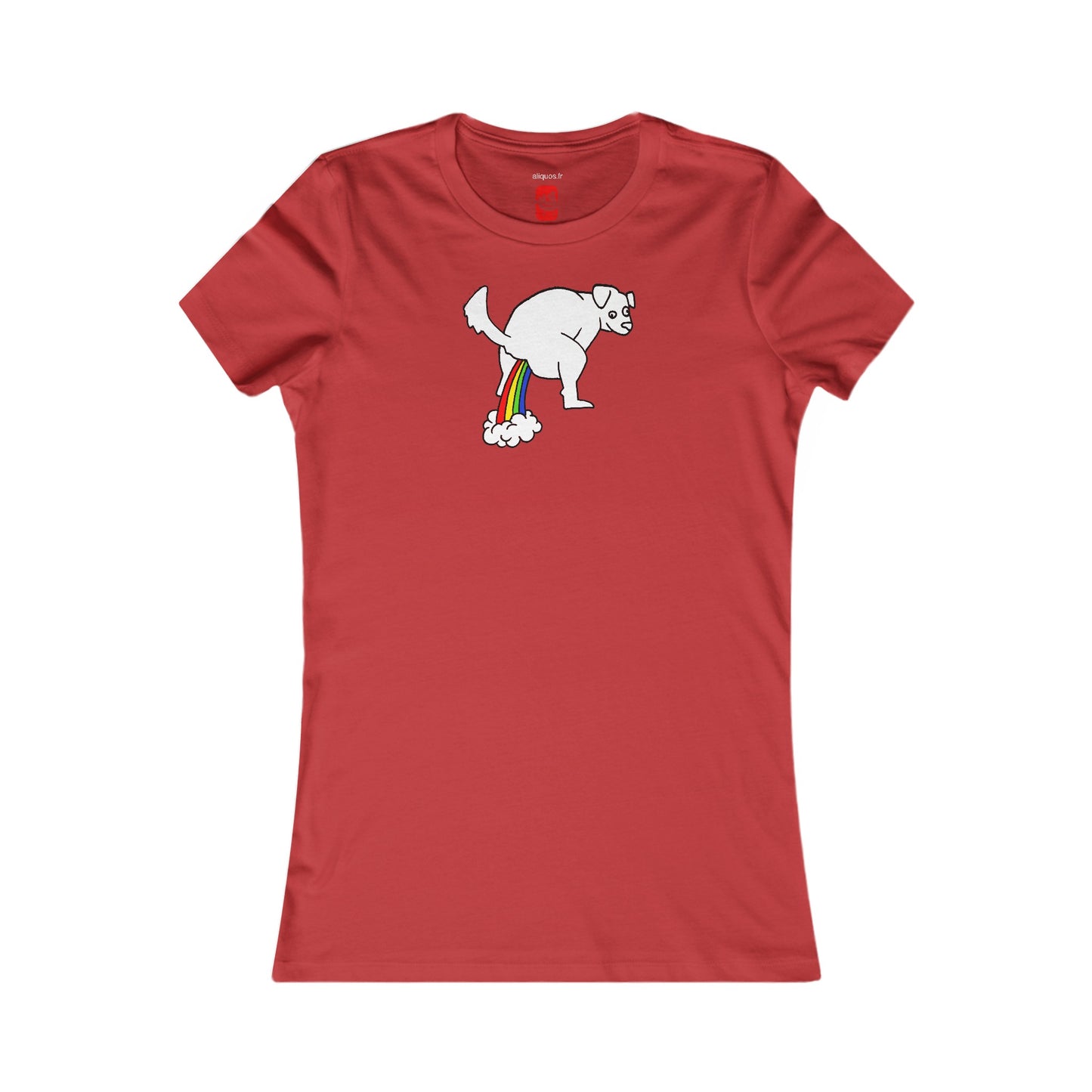 Women's Fitted Tee - Doggy Rainbow Factory - ALIQUOS