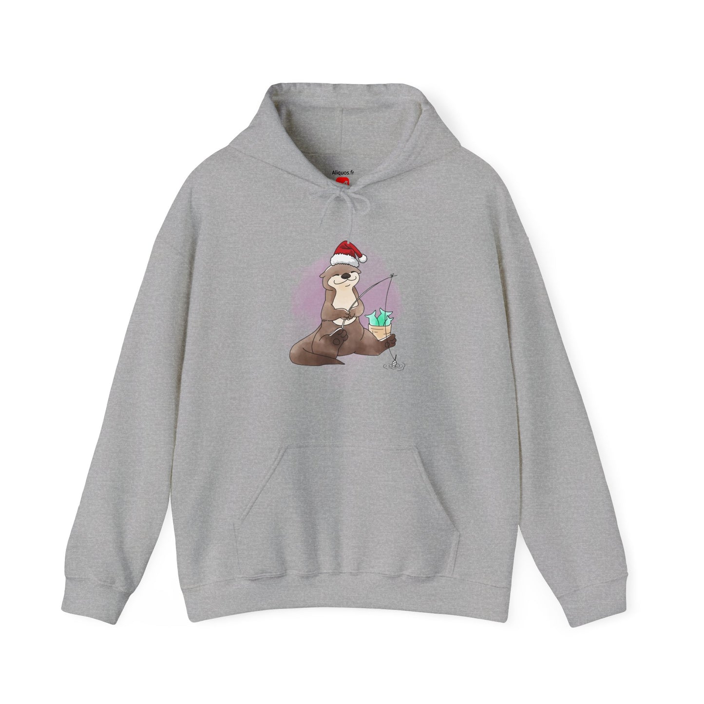 Sweat à capuche unisexe - Loutre de Noël 6 