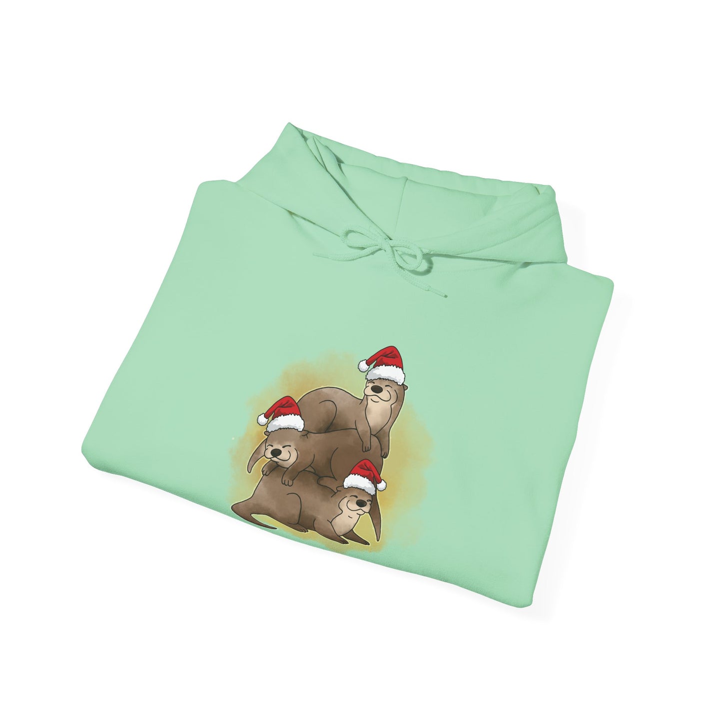Sweat à capuche unisexe - Loutre de Noël 12 