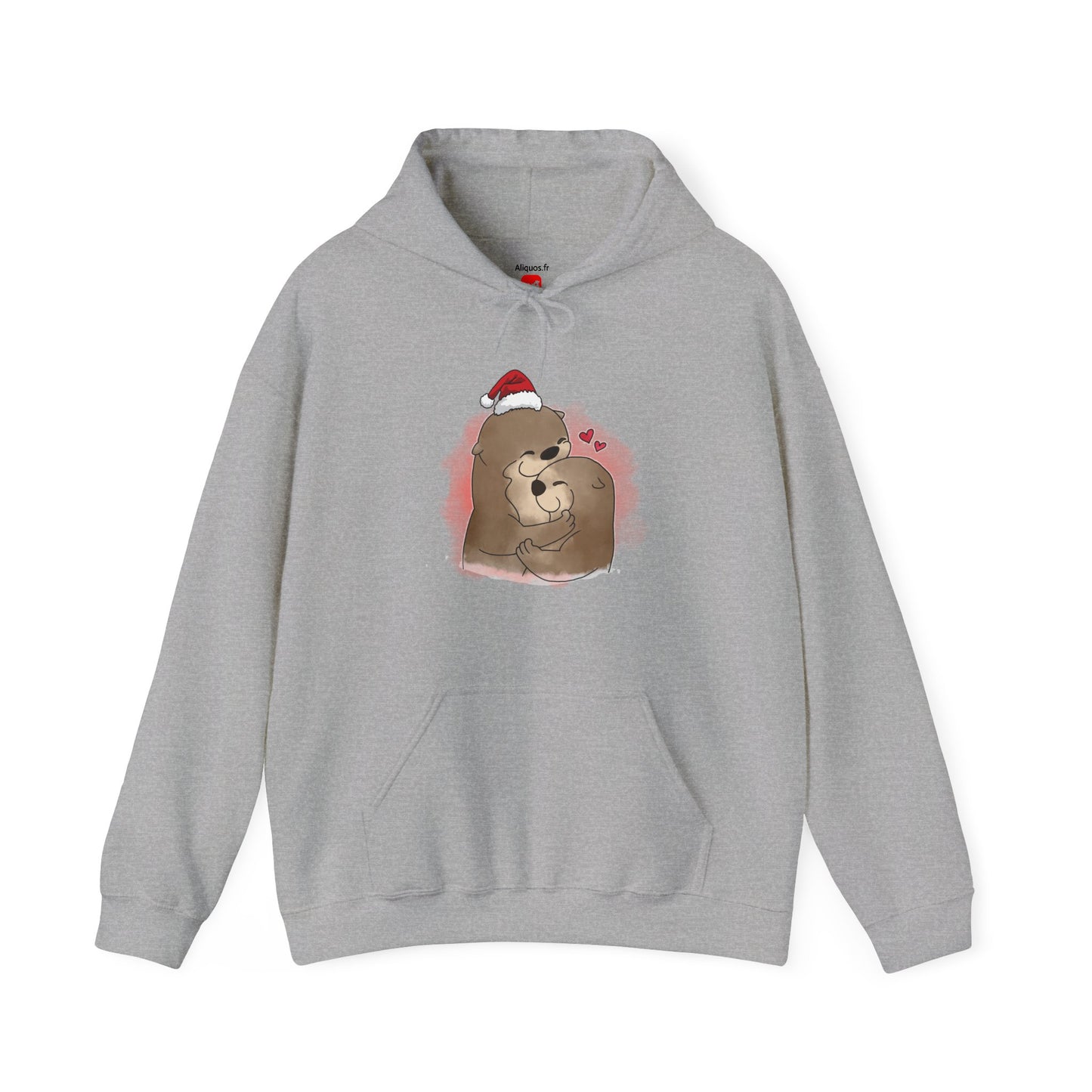 Sweat à capuche unisexe - Loutre de Noël 11 
