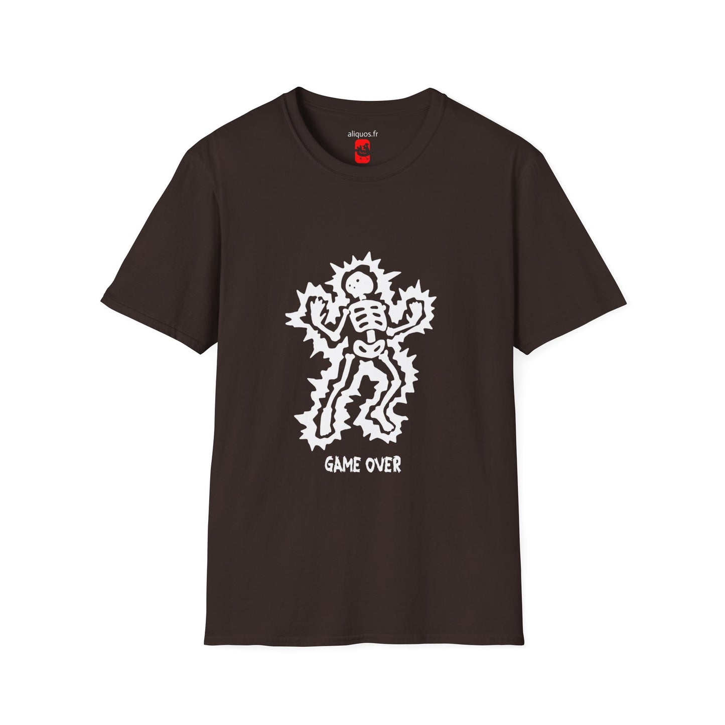 Unisex Tee - Halloween Skeleton 'Game Over' Design - ALIQUOS