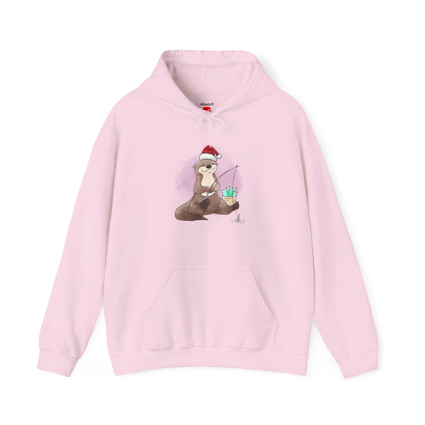 Sweat à capuche unisexe - Loutre de Noël 6 