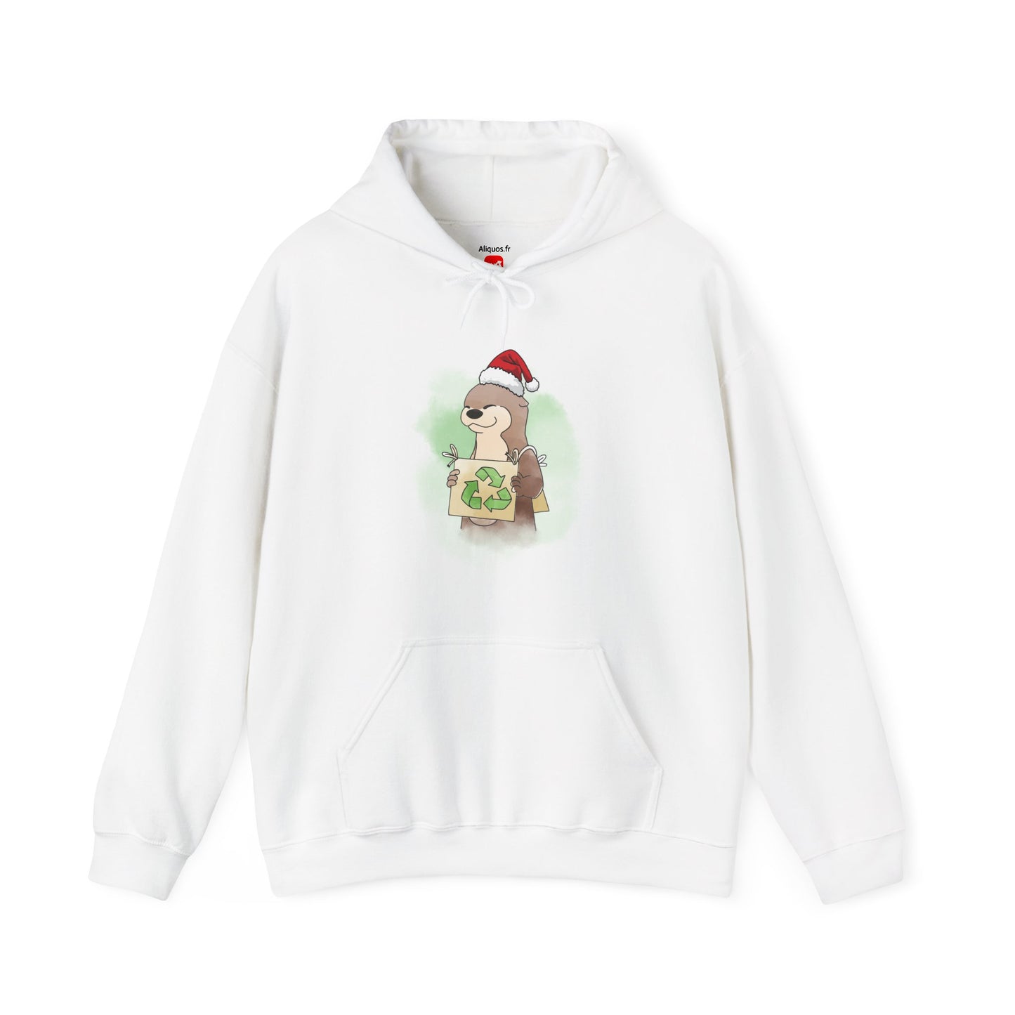 Sweat à capuche unisexe - Loutre de Noël 5 