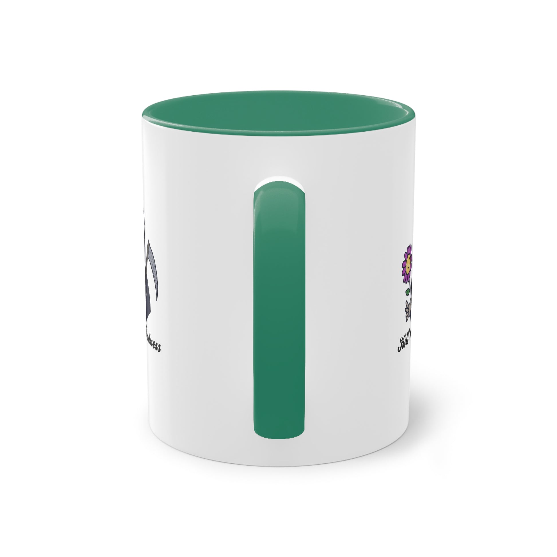 Two Tone Mug - Kill 'Em With Kindness Design - ALIQUOS