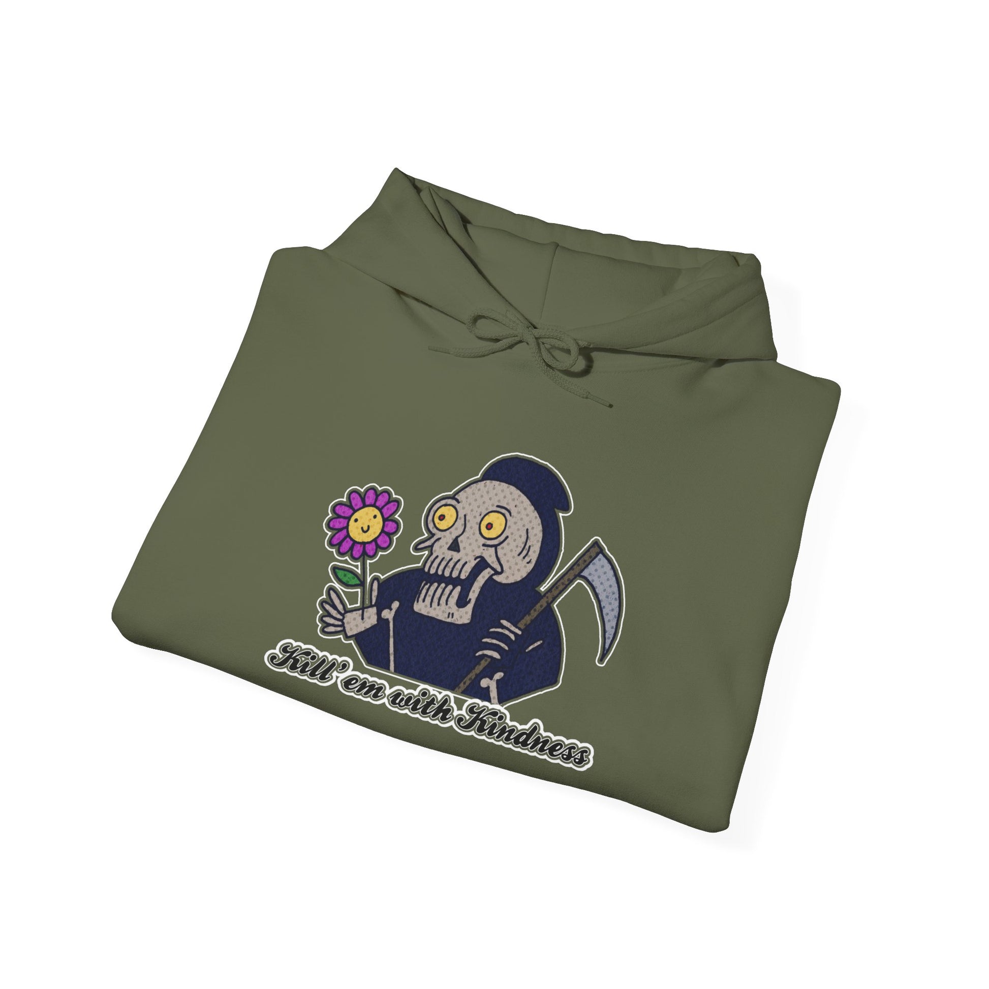 Unisex Hooded Sweatshirt -  Kill 'Em With Kindness Design - ALIQUOS