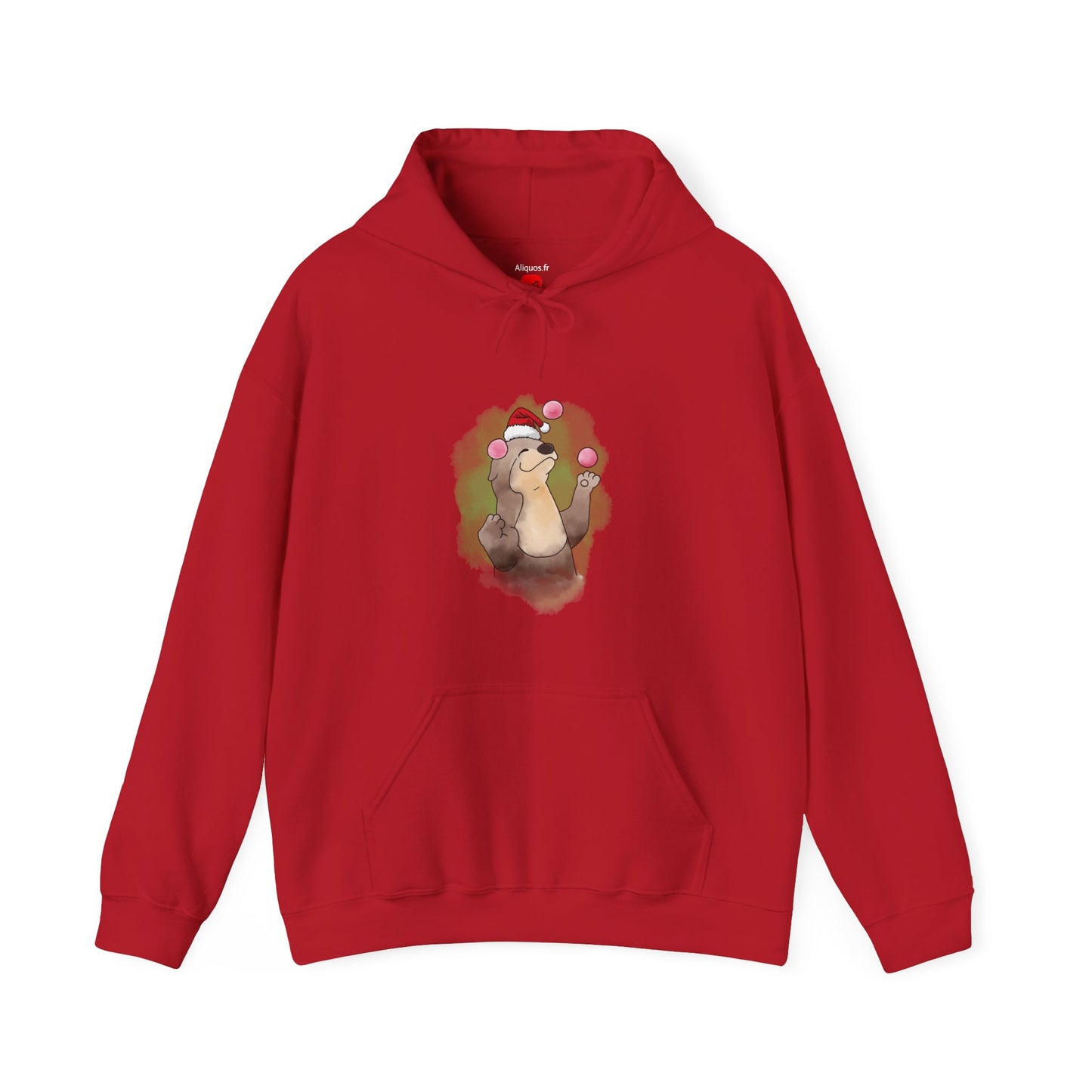 Sweat à capuche unisexe - Loutre de Noël 10 