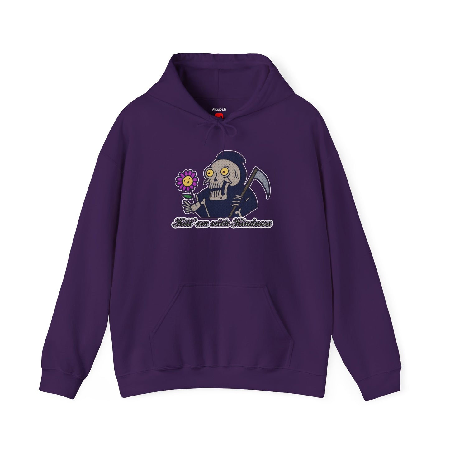Unisex Hooded Sweatshirt -  Kill 'Em With Kindness Design - ALIQUOS