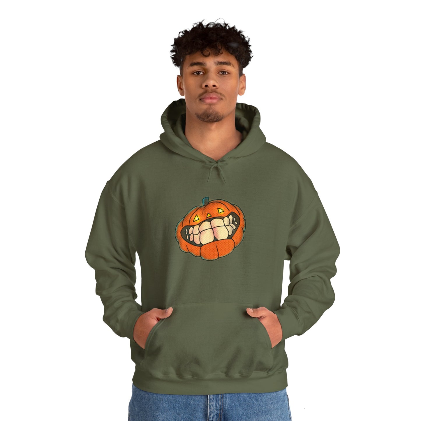 Sweat à capuche unisexe - Motif « citrouille souriante » 