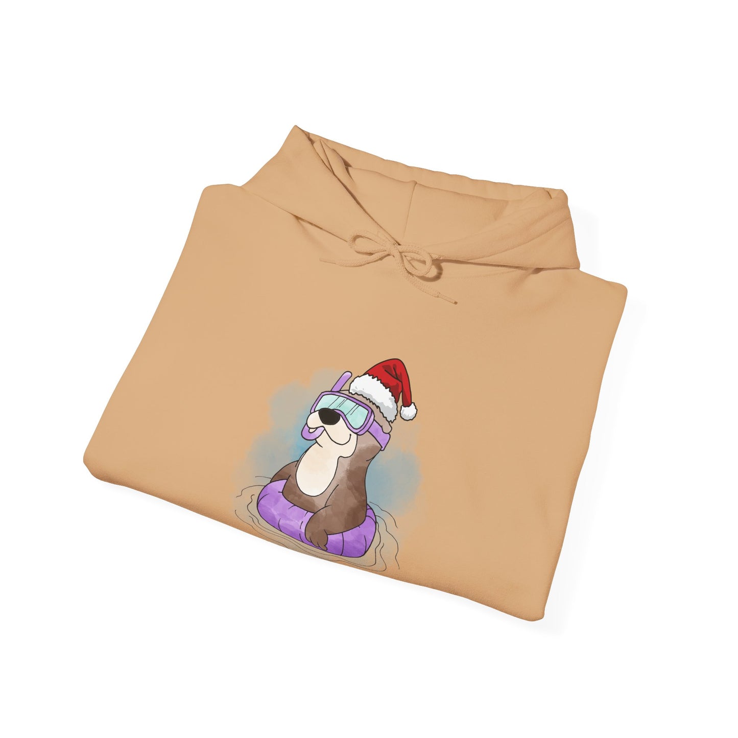 Sweat à capuche unisexe - Loutre de Noël 4 