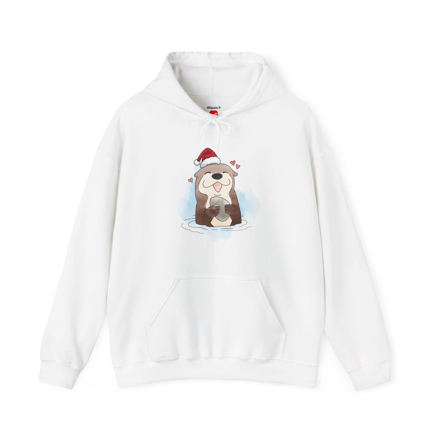 Sweat à capuche unisexe - Loutre de Noël 16 