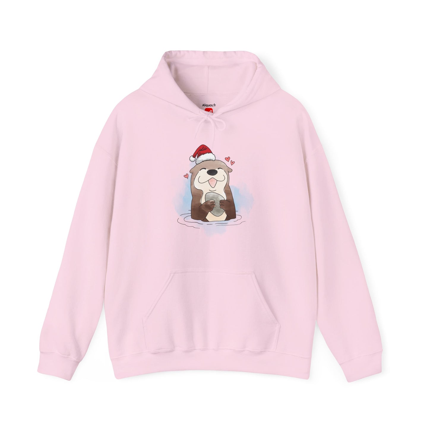Sweat à capuche unisexe - Loutre de Noël 16 
