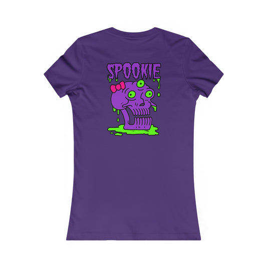 Women's Fitted Tee - Three-Eyed Skull 'Spookie' Design - ALIQUOS