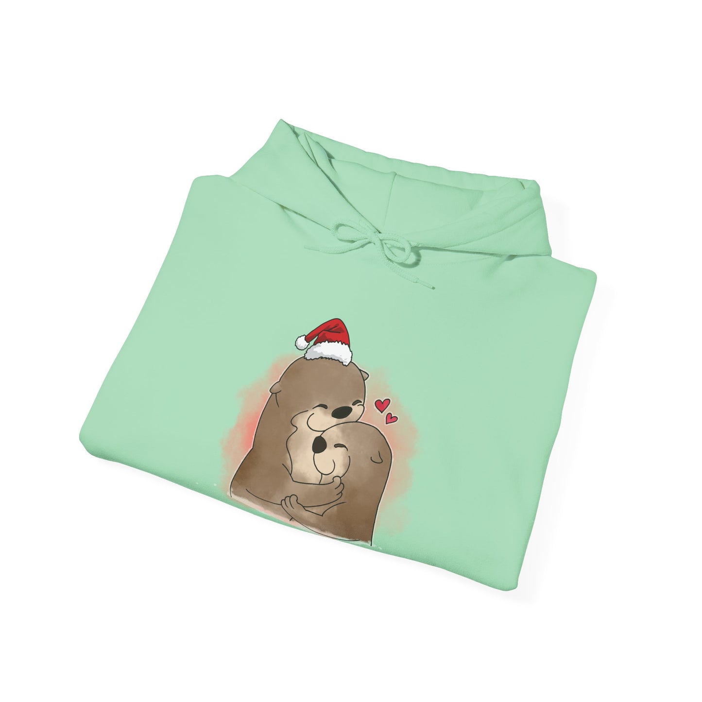 Sweat à capuche unisexe - Loutre de Noël 11 