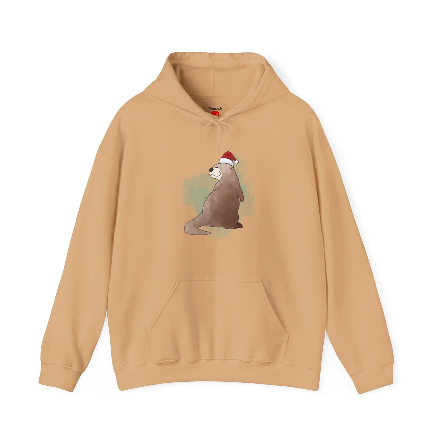 Sweat à capuche unisexe - Loutre de Noël 15 