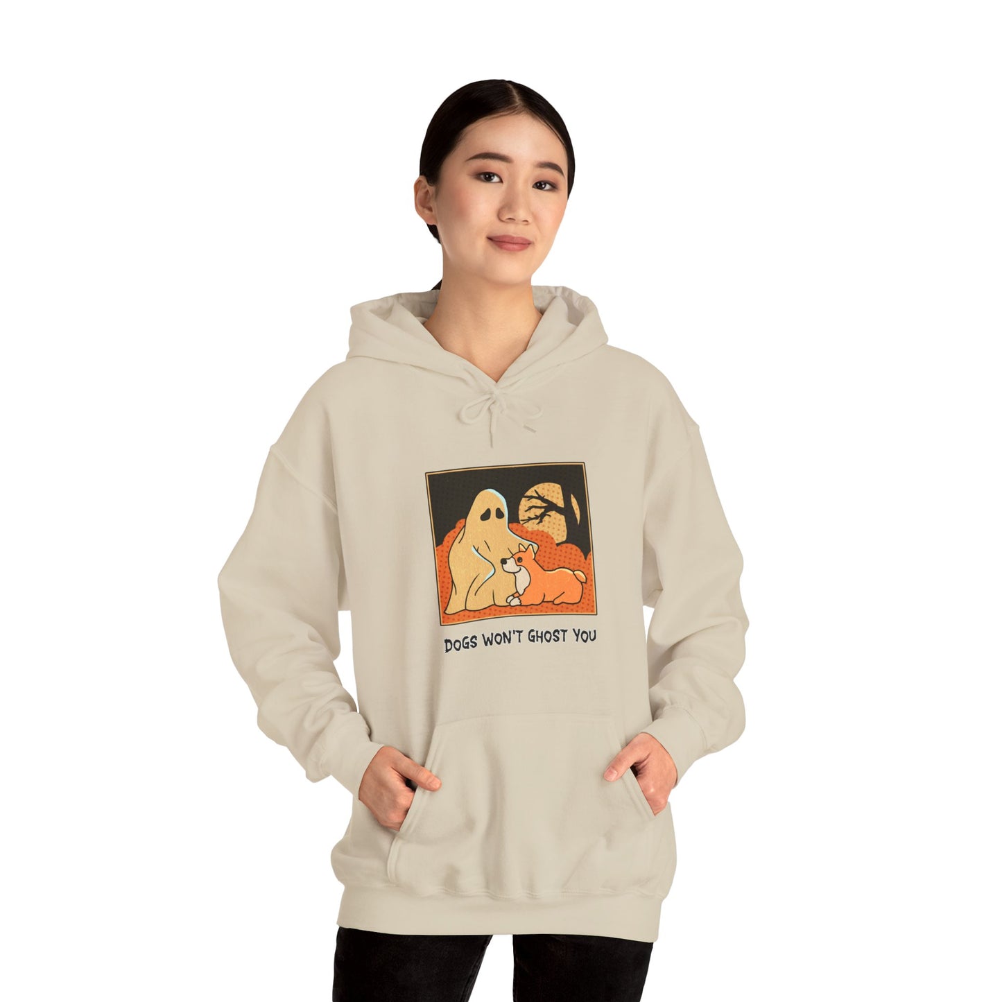 Unisex Hooded Sweatshirt -  'Dogs Won't Ghost You' - ALIQUOS