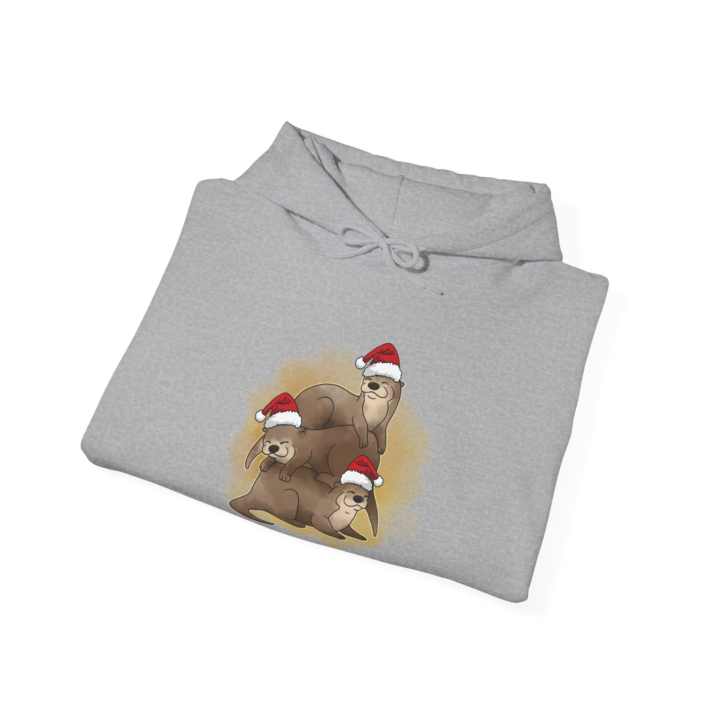 Sweat à capuche unisexe - Loutre de Noël 12 