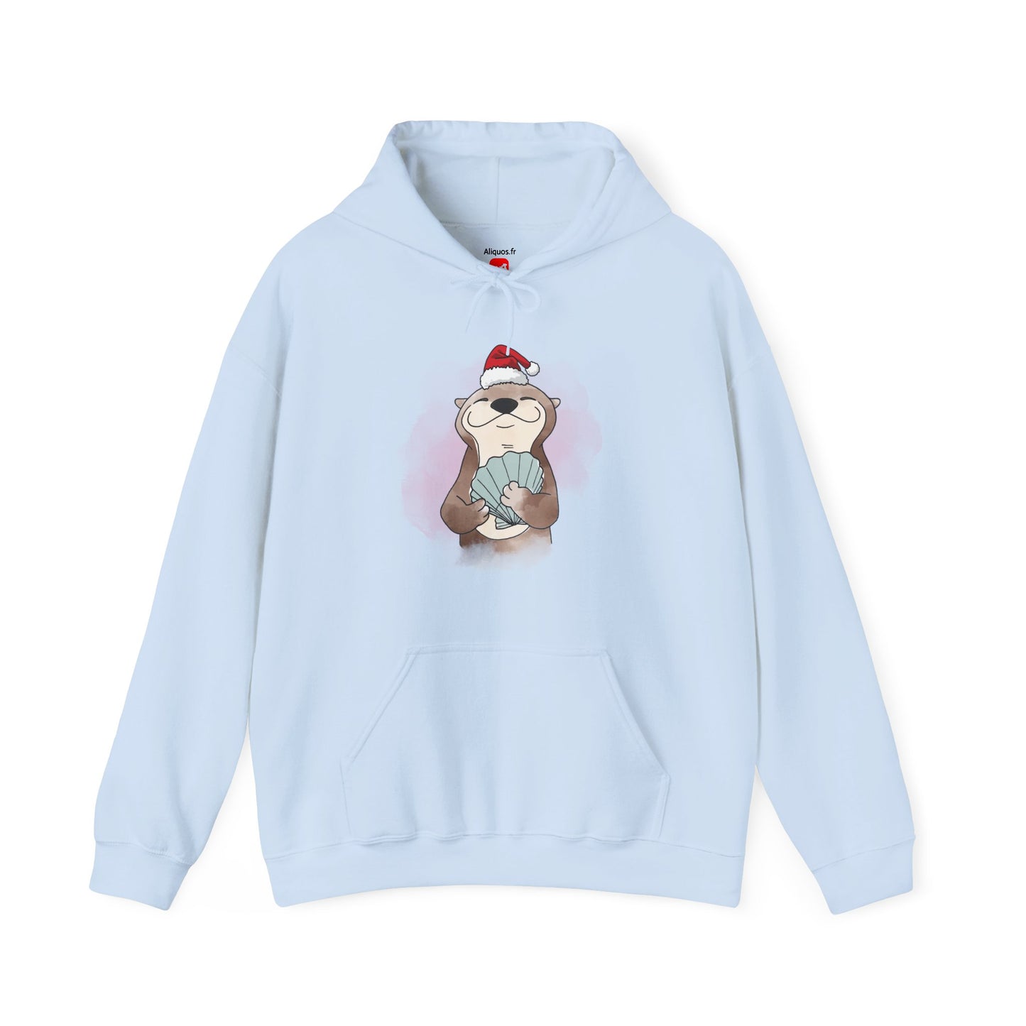 Sweat à capuche unisexe - Loutre de Noël 3 