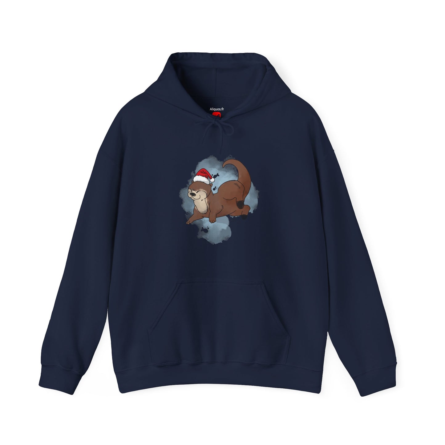 Sweat à capuche unisexe - Loutre de Noël 1 