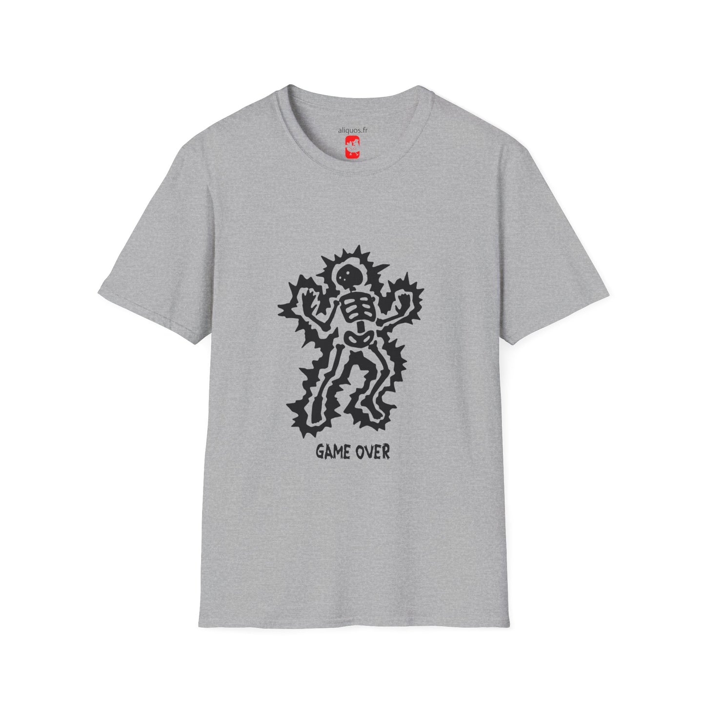 Unisex Tee - Halloween Skeleton 'Game Over' Design - ALIQUOS