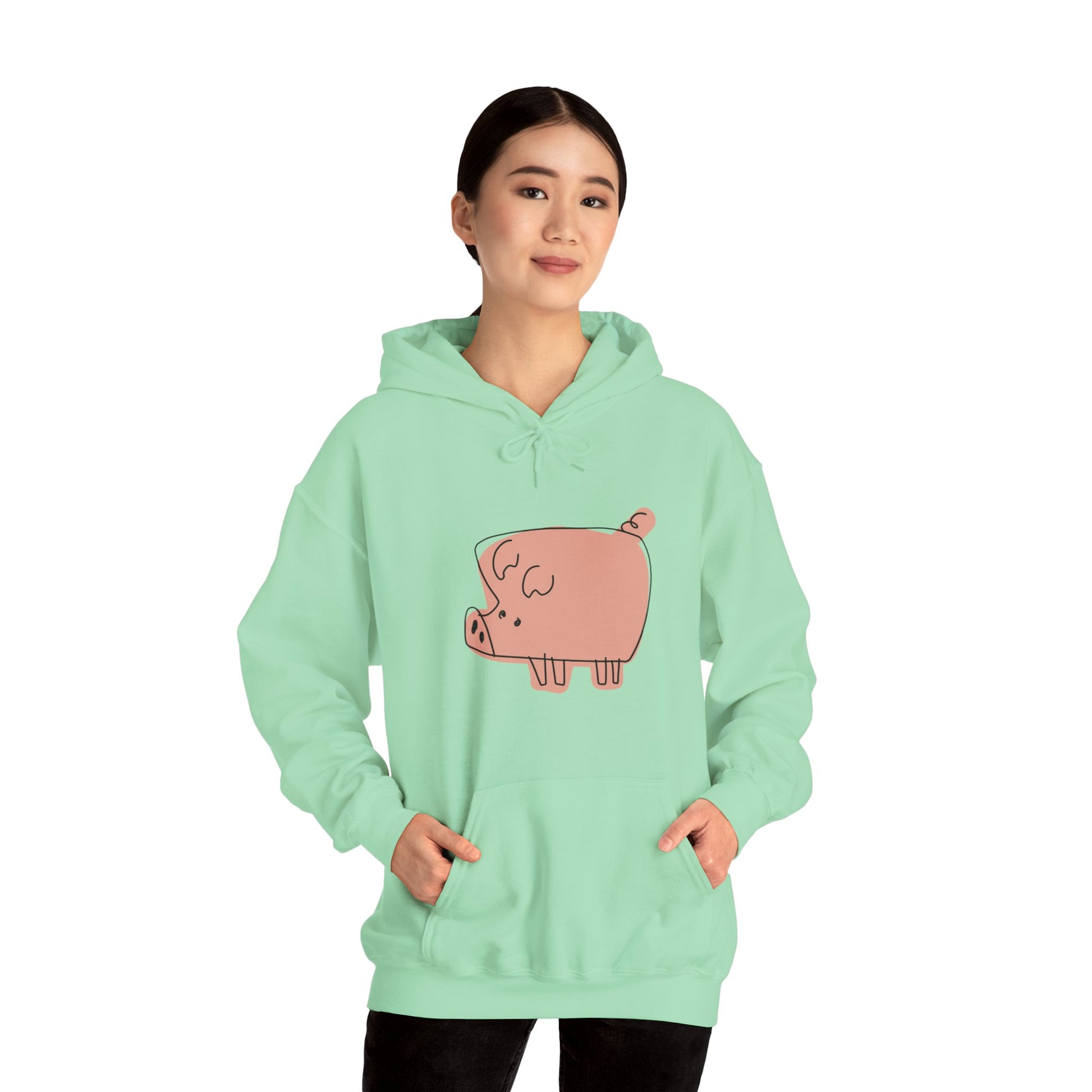 Blocky Piggy Unisex Hooded Sweatshirt - ALIQUOS