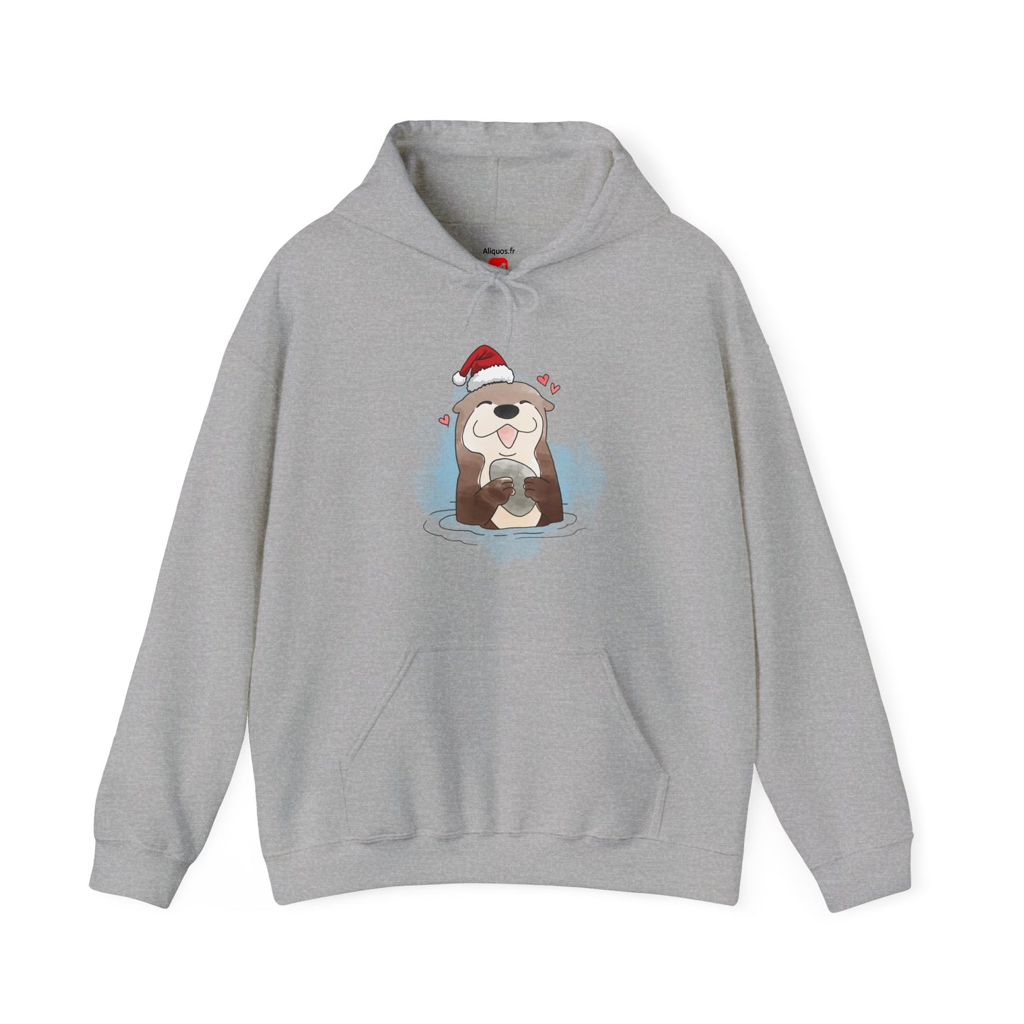 Sweat à capuche unisexe - Loutre de Noël 16 