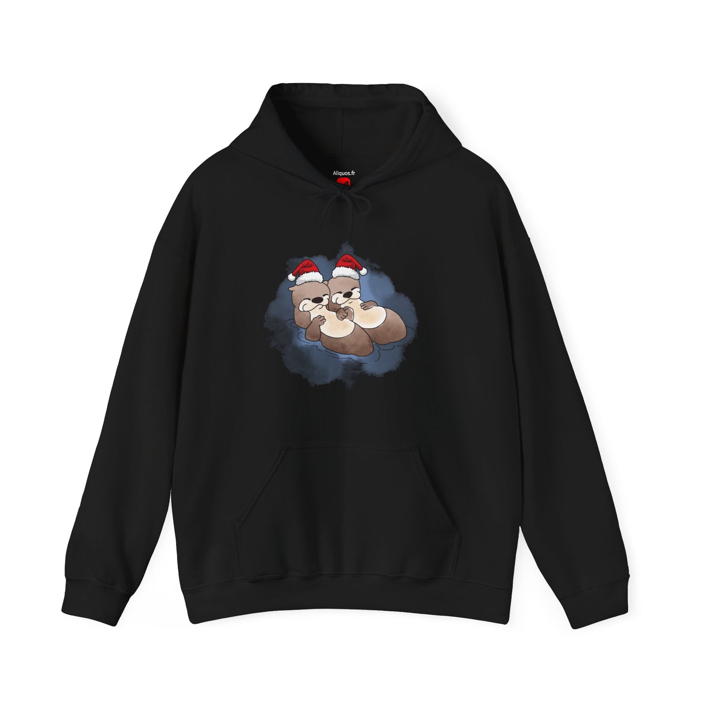 Sweat à capuche unisexe - Loutre de Noël 8 