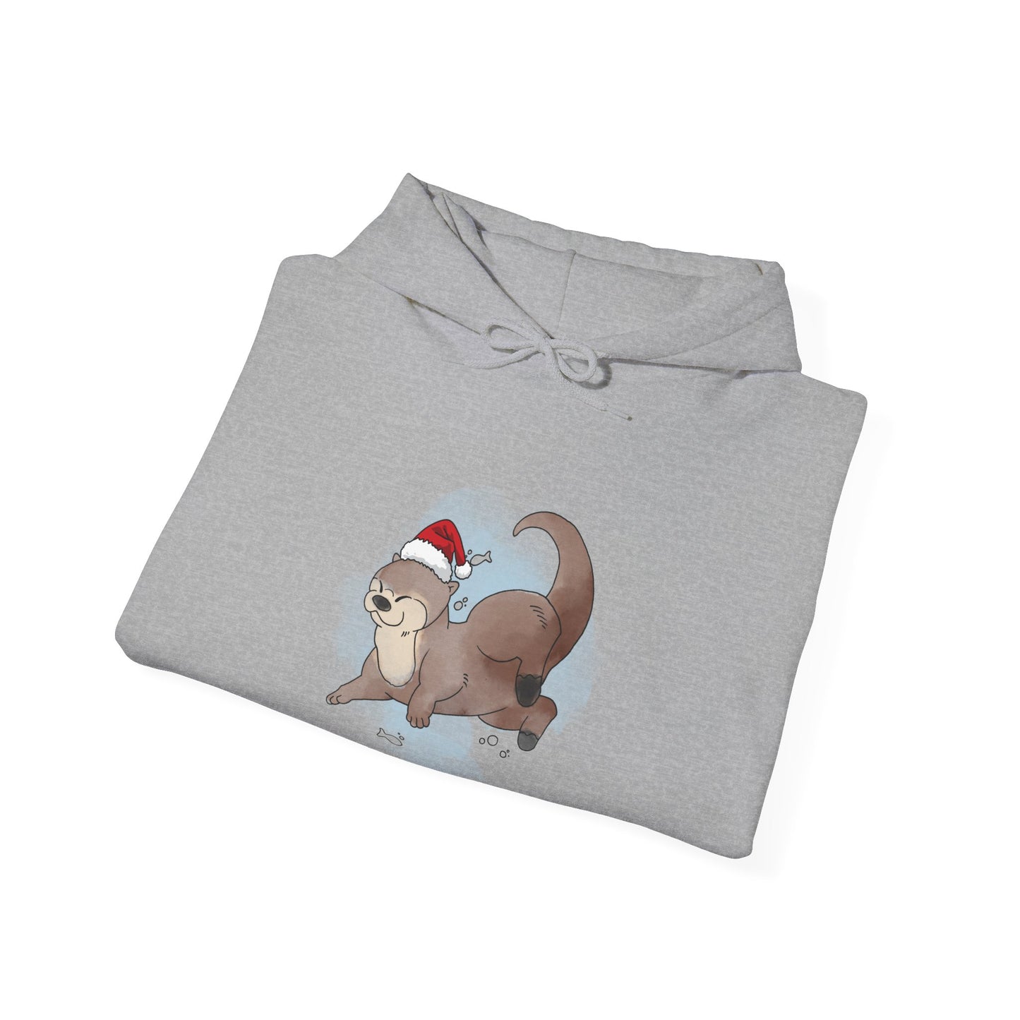 Sweat à capuche unisexe - Loutre de Noël 1 