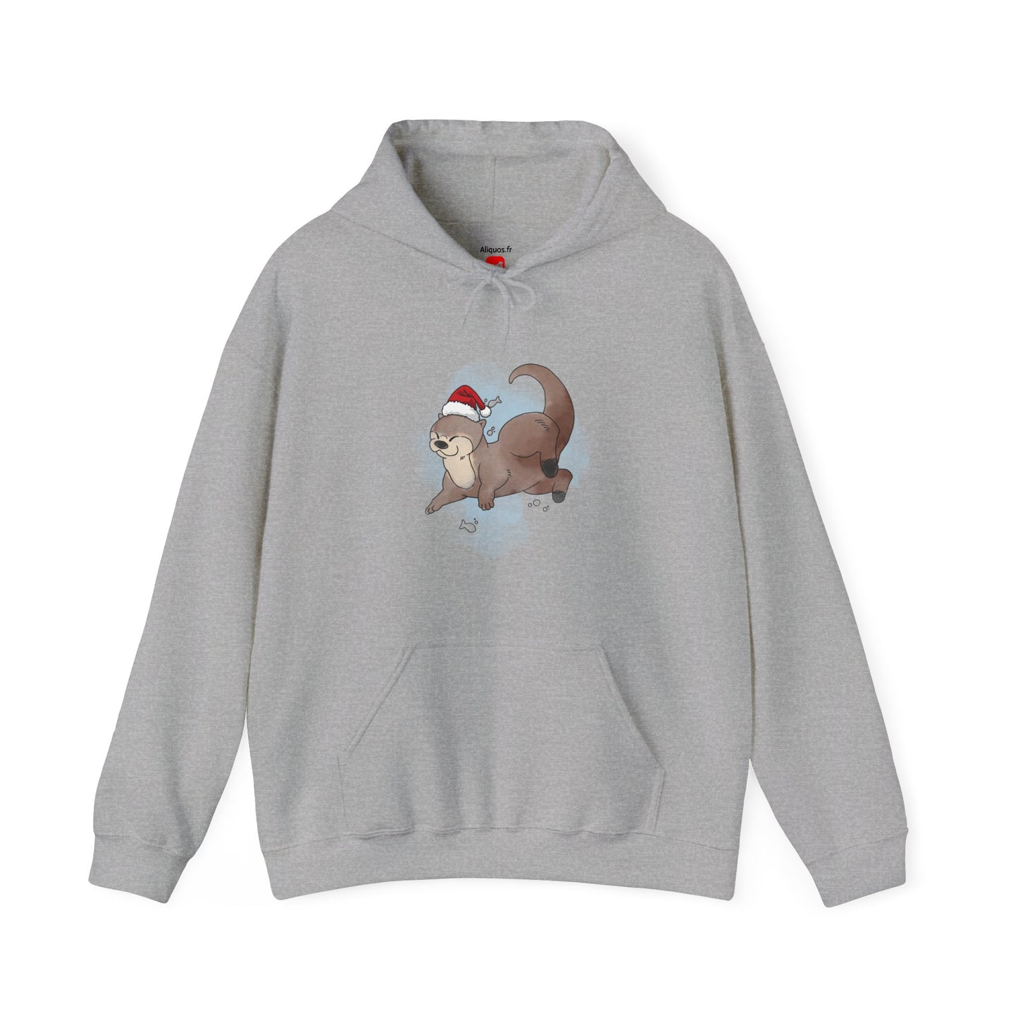 Sweat à capuche unisexe - Loutre de Noël 1 