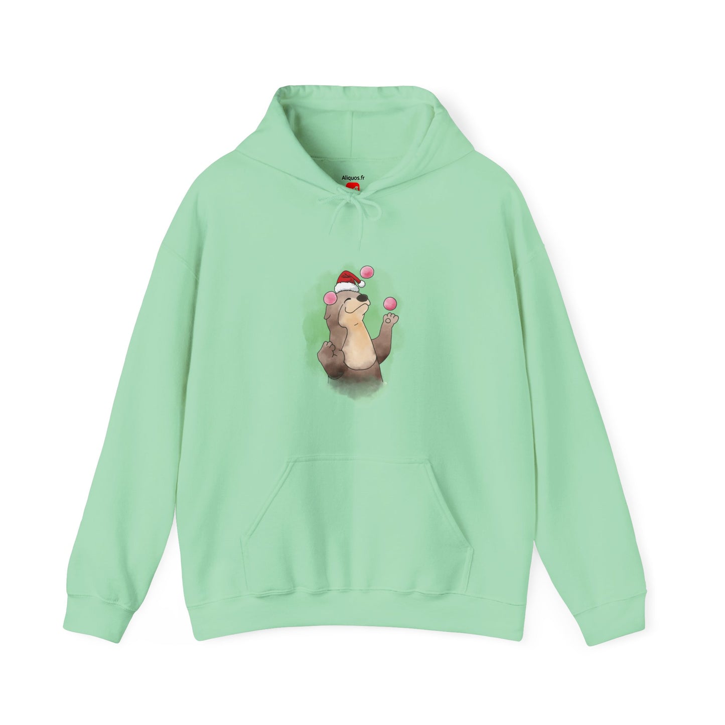 Sweat à capuche unisexe - Loutre de Noël 10 
