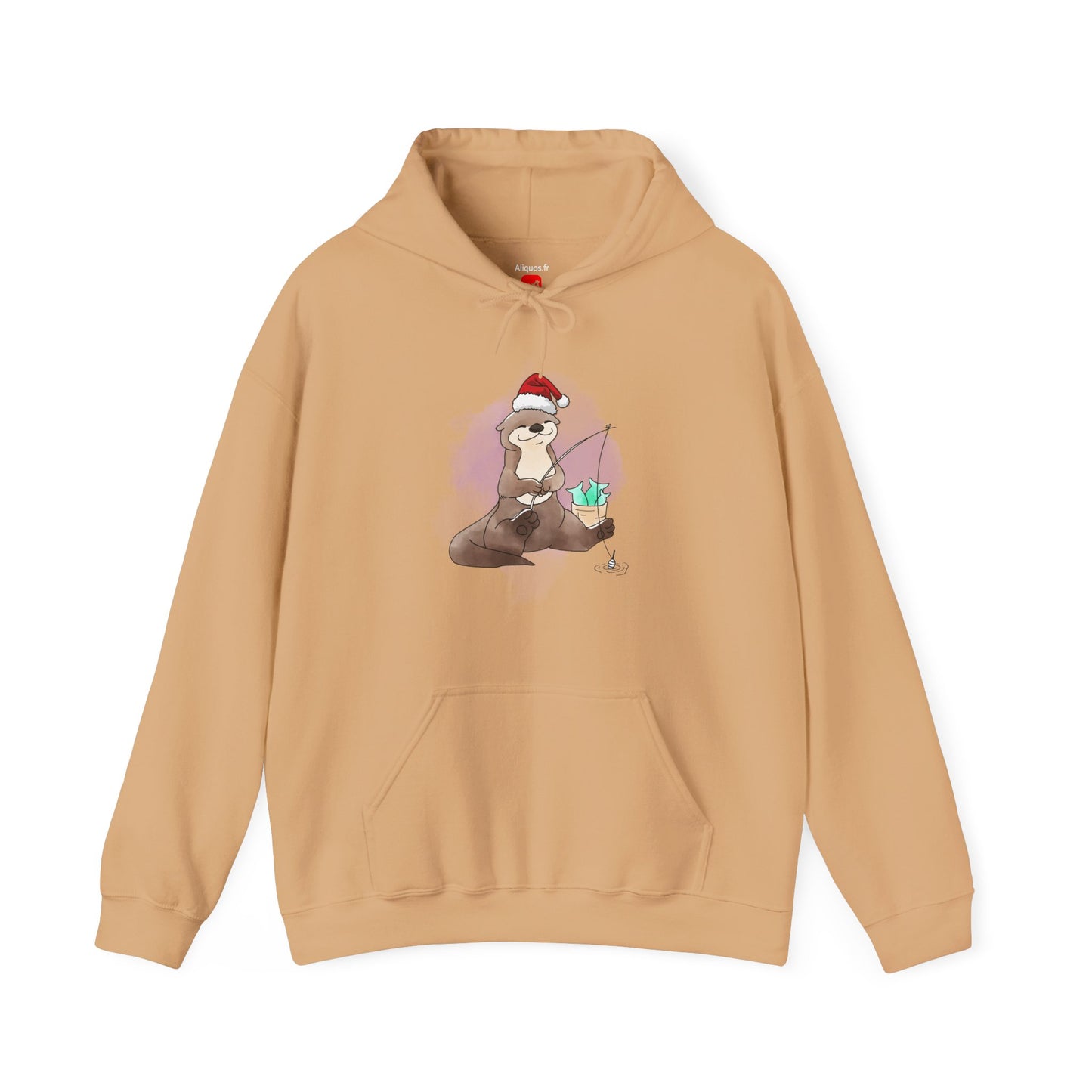 Sweat à capuche unisexe - Loutre de Noël 6 