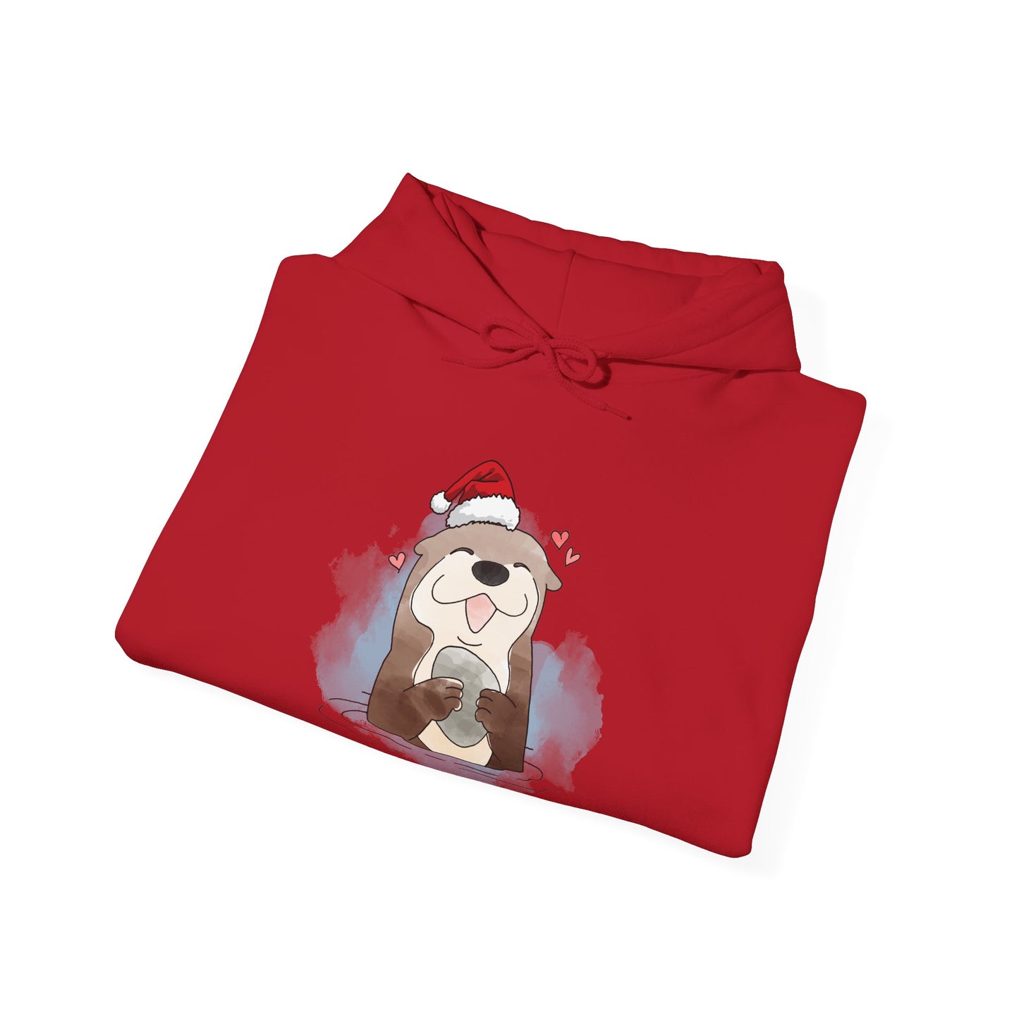 Sweat à capuche unisexe - Loutre de Noël 16 