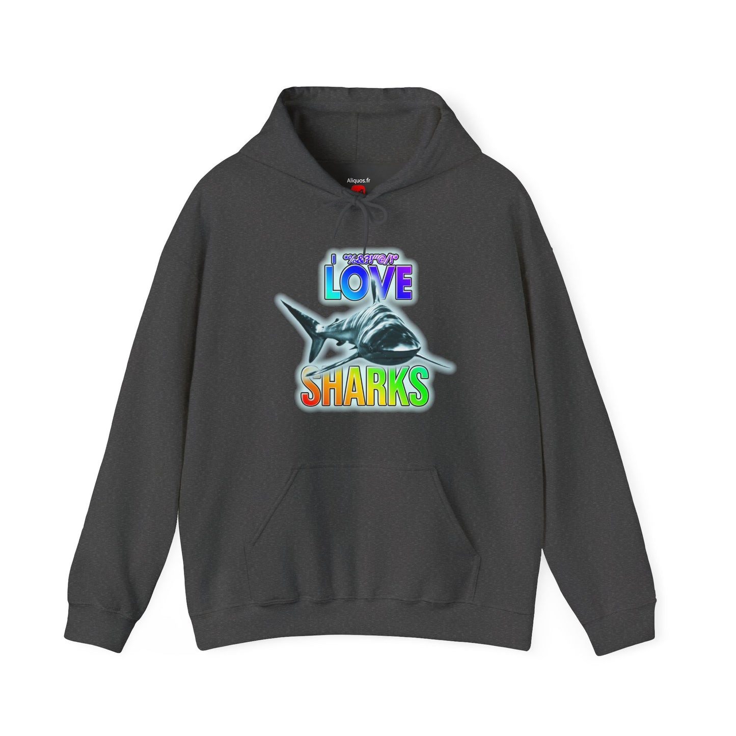 Sweat à capuche unisexe - J'adore les requins - Aliquos 
