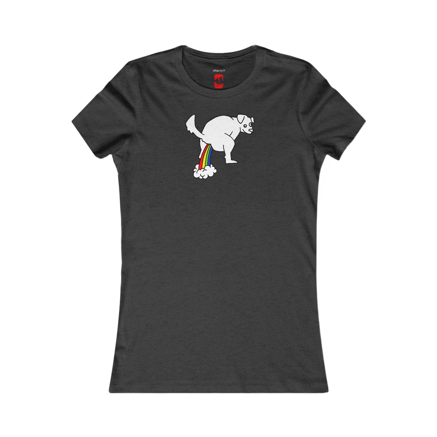 Women's Fitted Tee - Doggy Rainbow Factory - ALIQUOS