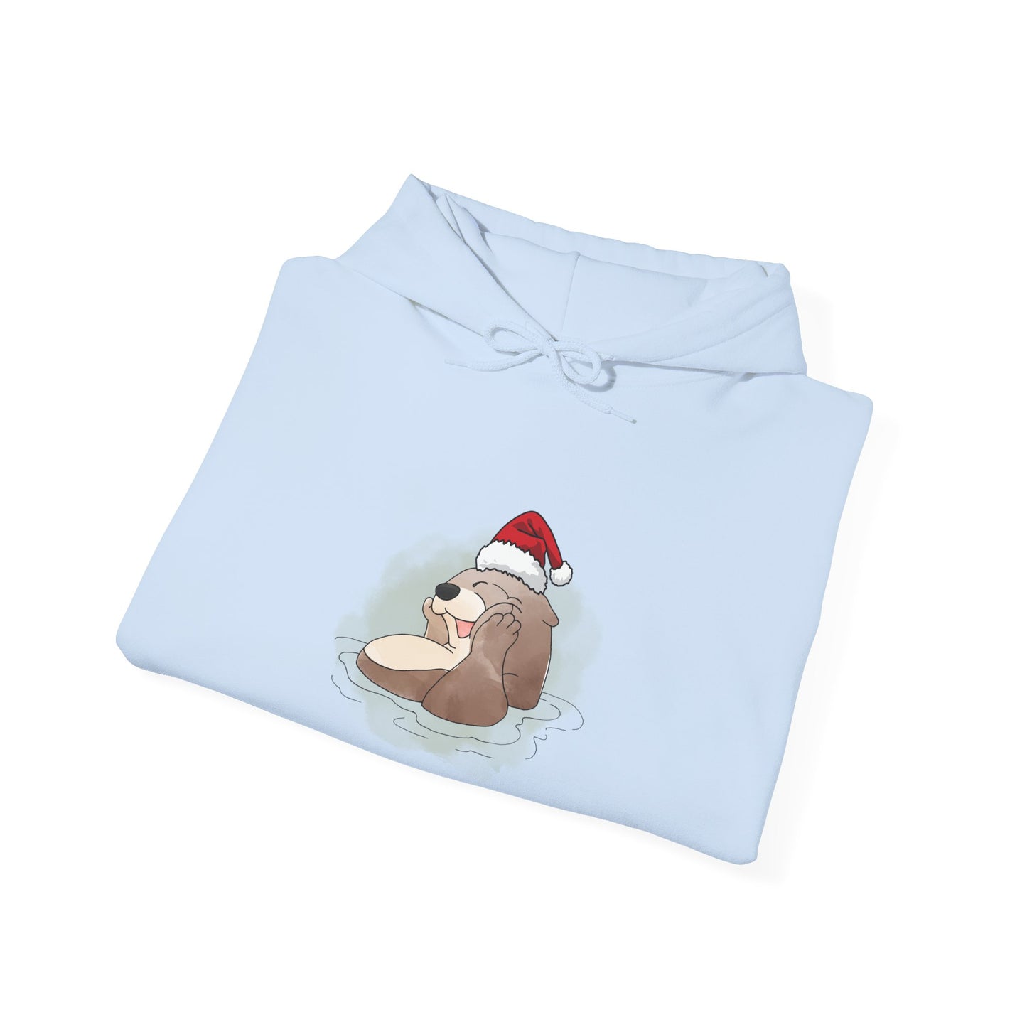 Sweat à capuche unisexe - Loutre de Noël 7 