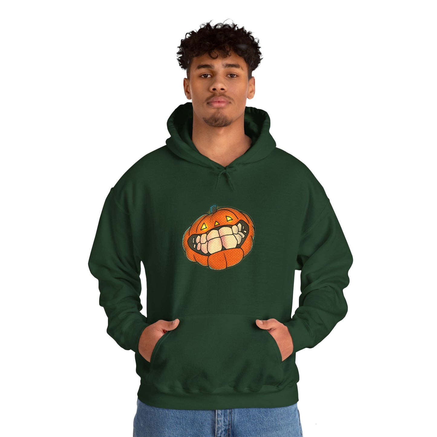 Sweat à capuche unisexe - Motif « citrouille souriante » 